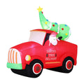 1.6M Christmas Inflatable Santa Truck with LED Lights - White