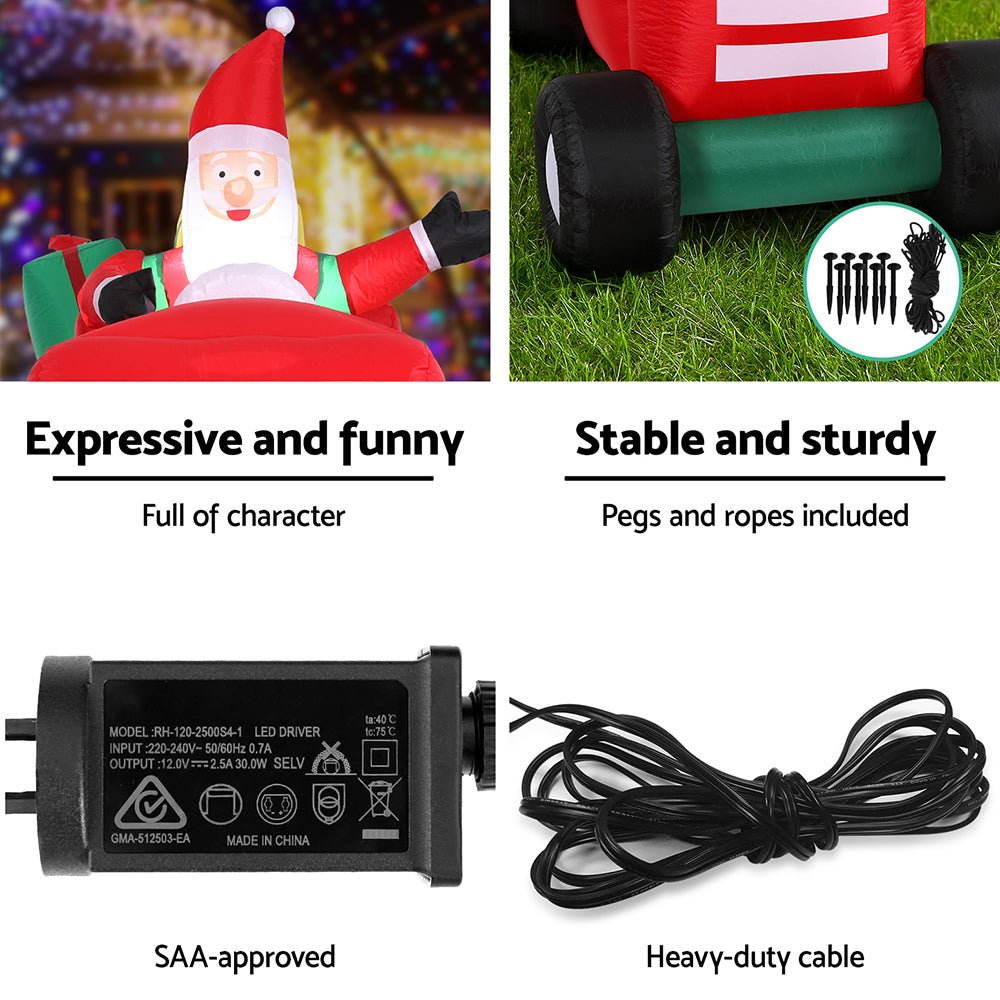 Christmas Inflatable Santa Truck 2.6M Length LED Decorations Illuminated - Occasions > Christmas > Christmas Clothing - Rivercity House & Home Co. (ABN 18 642 972 209) - Affordable Modern Furniture Australia