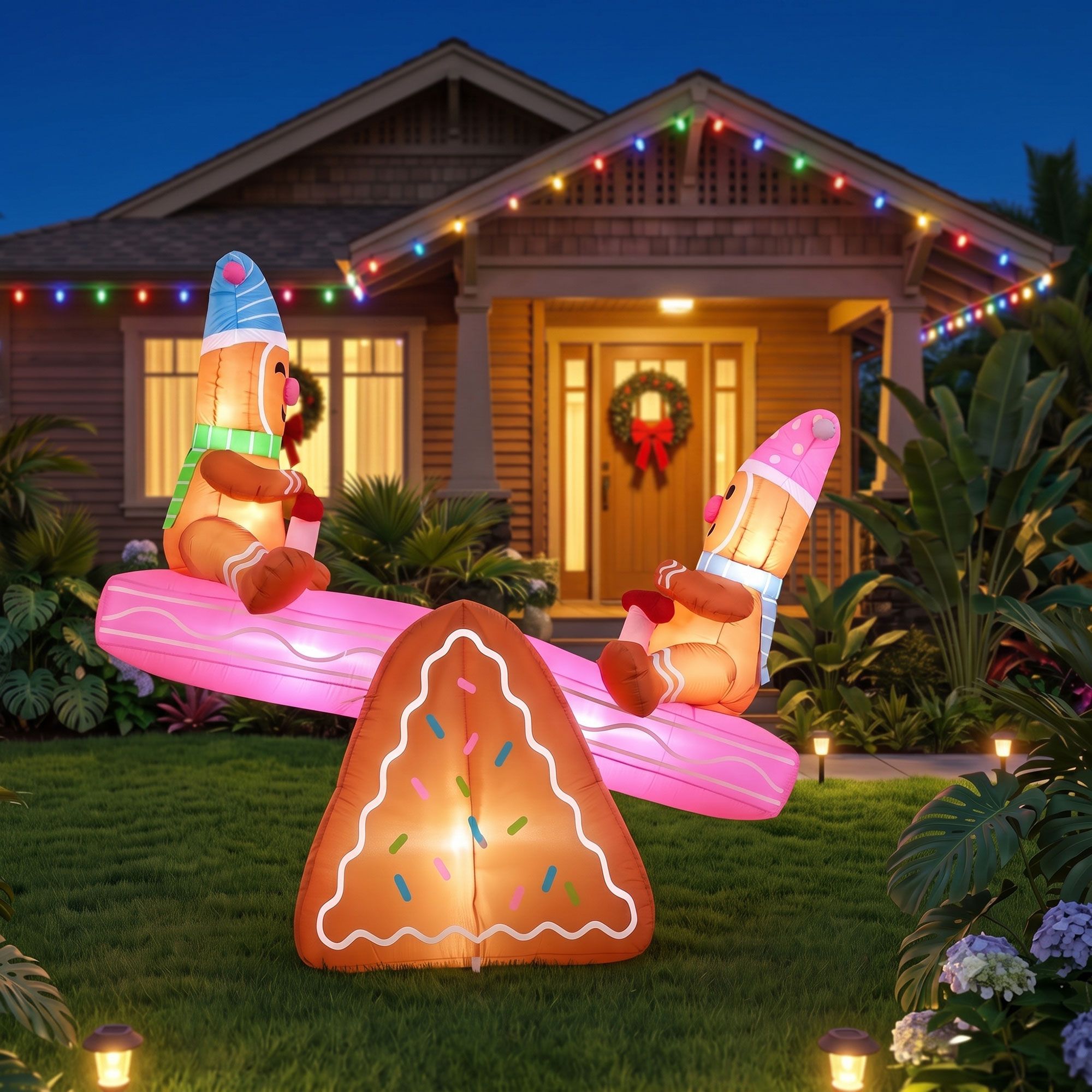 Christmas Inflatable Seesaw 1.8M Height LED Outdoor Decorations Illuminated - Occasions > Christmas > Outdoor Decorations & Lights - Rivercity House & Home Co. (ABN 18 642 972 209) - Affordable Modern Furniture Australia