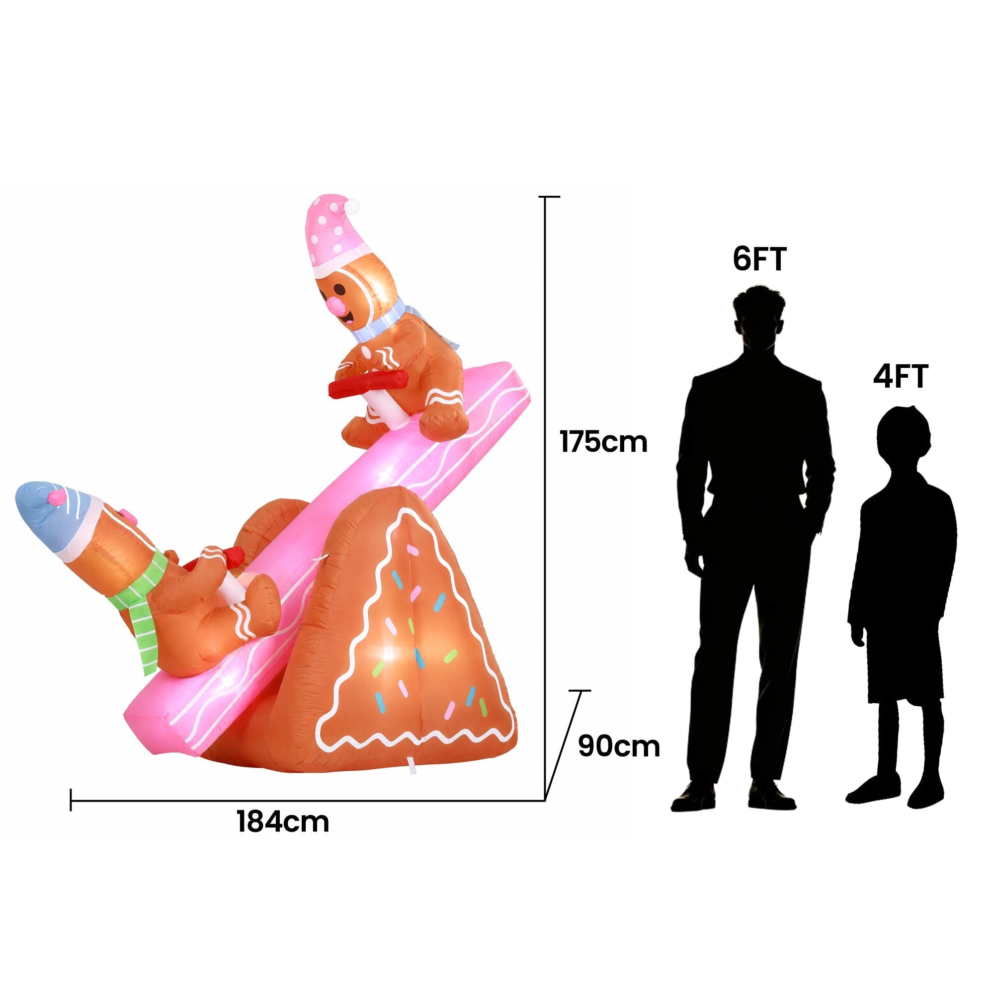 Christmas Inflatable Seesaw 1.8M Height LED Outdoor Decorations Illuminated - Occasions > Christmas > Outdoor Decorations & Lights - Rivercity House & Home Co. (ABN 18 642 972 209) - Affordable Modern Furniture Australia