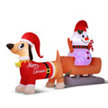 4.2M Tall Illuminated Christmas Inflatable Snowman and Dog Outdoor Decoration - Multi-Coloured