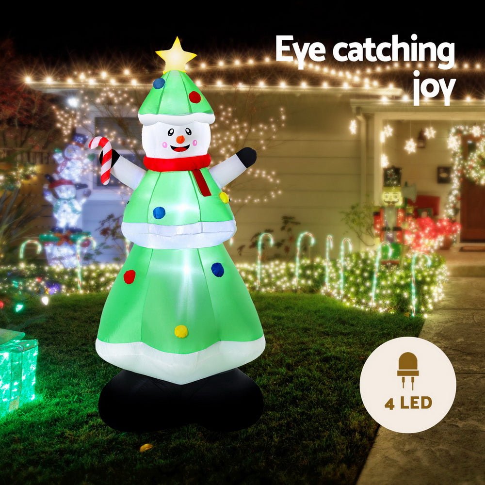 Christmas Inflatable Snowman Tree 2.75M Height LED Decorations Illuminated - Occasions > Christmas > Outdoor Decorations & Lights - Rivercity House & Home Co. (ABN 18 642 972 209) - Affordable Modern Furniture Australia