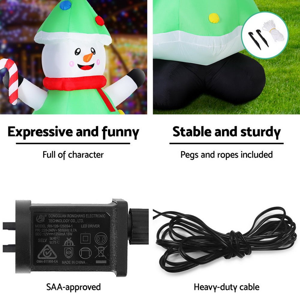 Christmas Inflatable Snowman Tree 2.75M Height LED Decorations Illuminated - Occasions > Christmas > Outdoor Decorations & Lights - Rivercity House & Home Co. (ABN 18 642 972 209) - Affordable Modern Furniture Australia