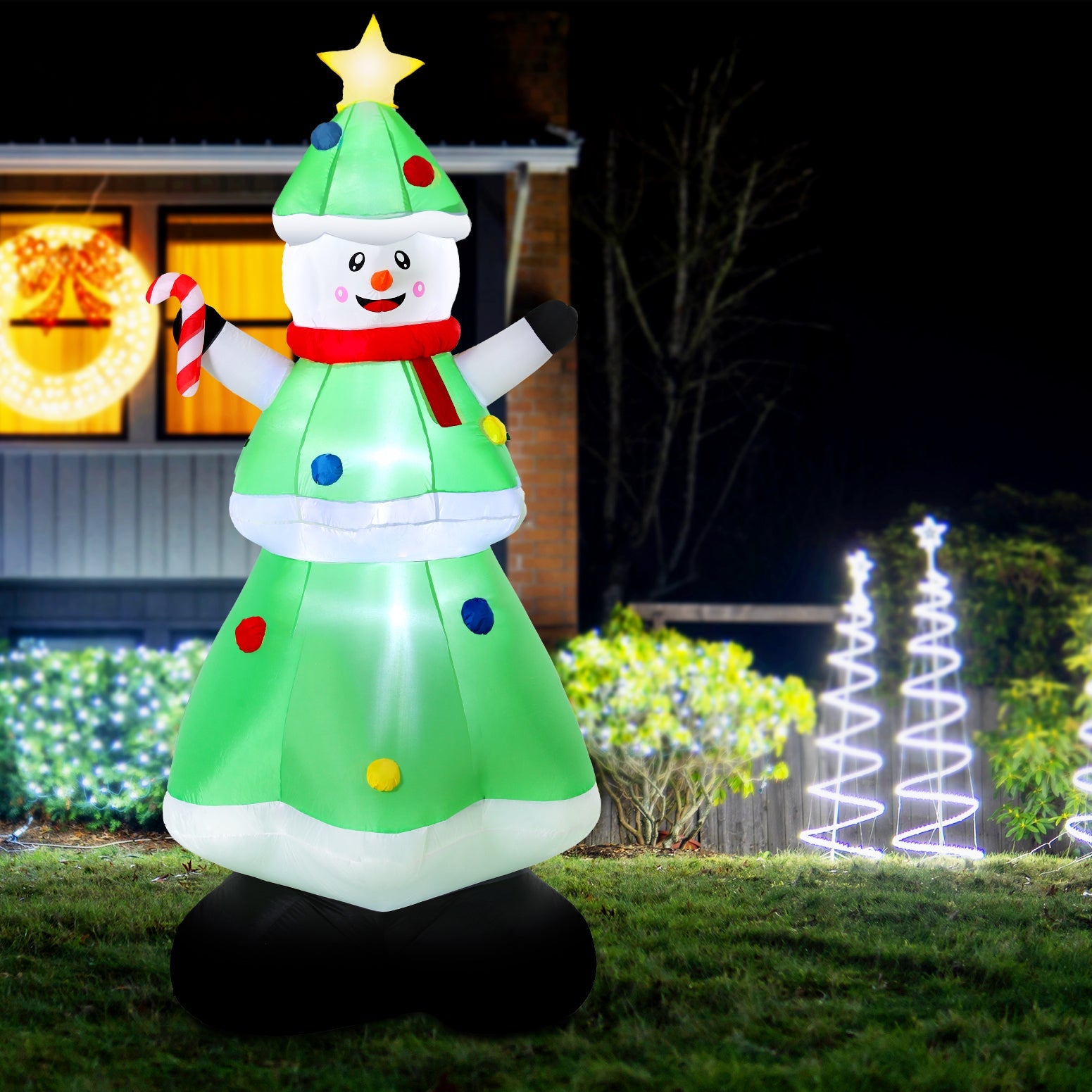 Christmas Inflatable Snowman Tree 2.75M Height LED Decorations Illuminated - Occasions > Christmas > Outdoor Decorations & Lights - Rivercity House & Home Co. (ABN 18 642 972 209) - Affordable Modern Furniture Australia