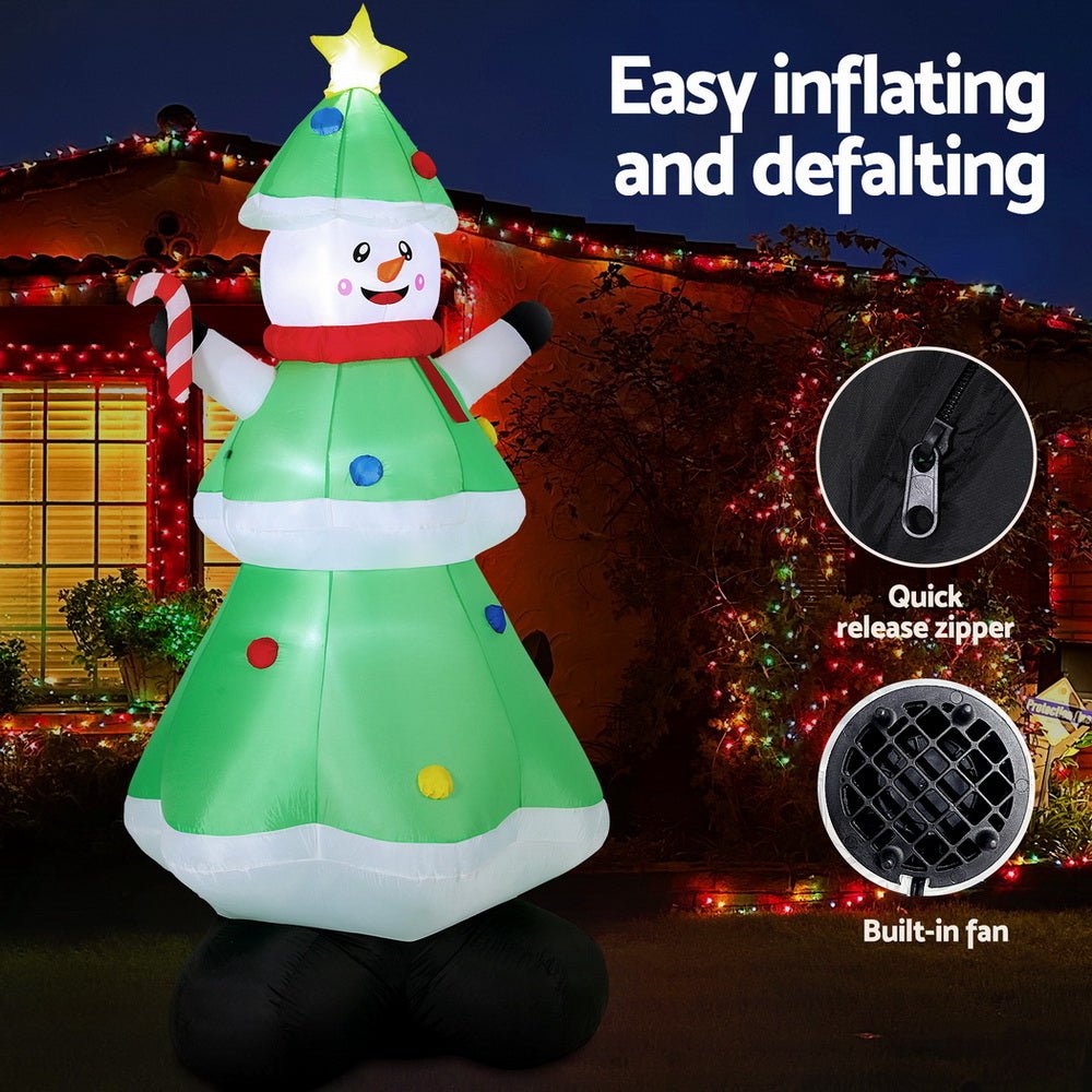 Christmas Inflatable Snowman Tree 2.75M Height LED Decorations Illuminated - Occasions > Christmas > Outdoor Decorations & Lights - Rivercity House & Home Co. (ABN 18 642 972 209) - Affordable Modern Furniture Australia