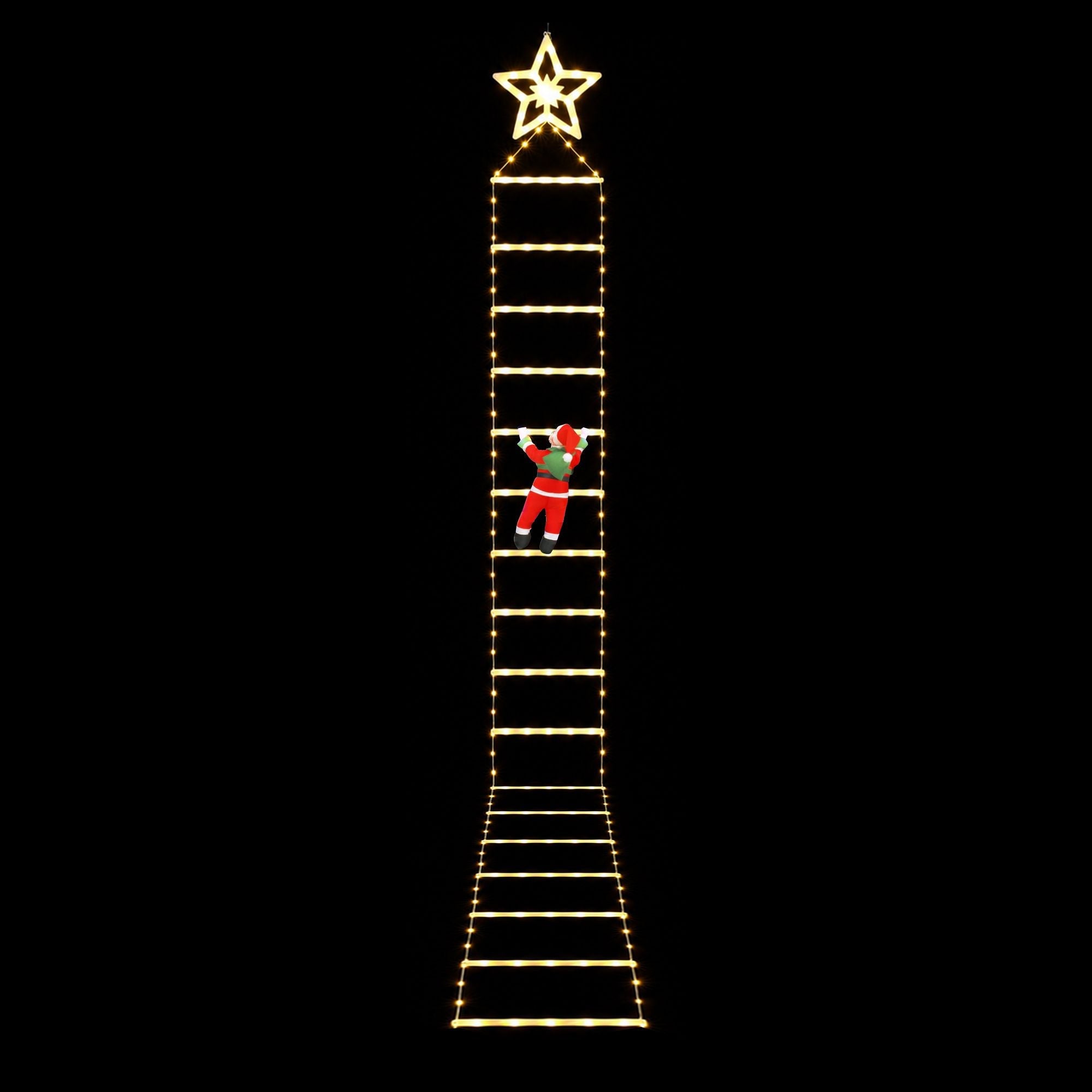 Christmas Ladder Lights Santa 3.4m 328LED Hanging Decor Warm White - Occasions > Christmas > Outdoor Decorations & Lights - Rivercity House & Home Co. (ABN 18 642 972 209) - Affordable Modern Furniture Australia
