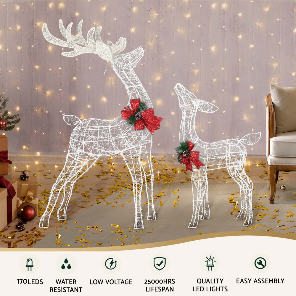 Christmas Lights 2pcs Reindeer Set Fairy Light 170 LED Decorations - Occasions > Christmas - Rivercity House & Home Co. (ABN 18 642 972 209) - Affordable Modern Furniture Australia