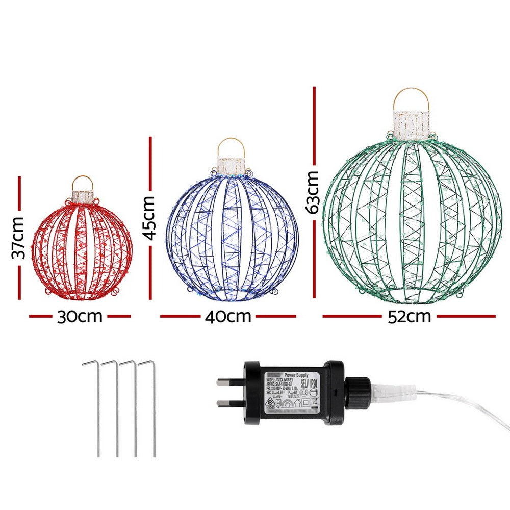 Christmas Lights 320 LED Fairy Light 3pcs Ball Decorations Set - Occasions > Christmas > Outdoor Decorations & Lights - Rivercity House & Home Co. (ABN 18 642 972 209) - Affordable Modern Furniture Australia