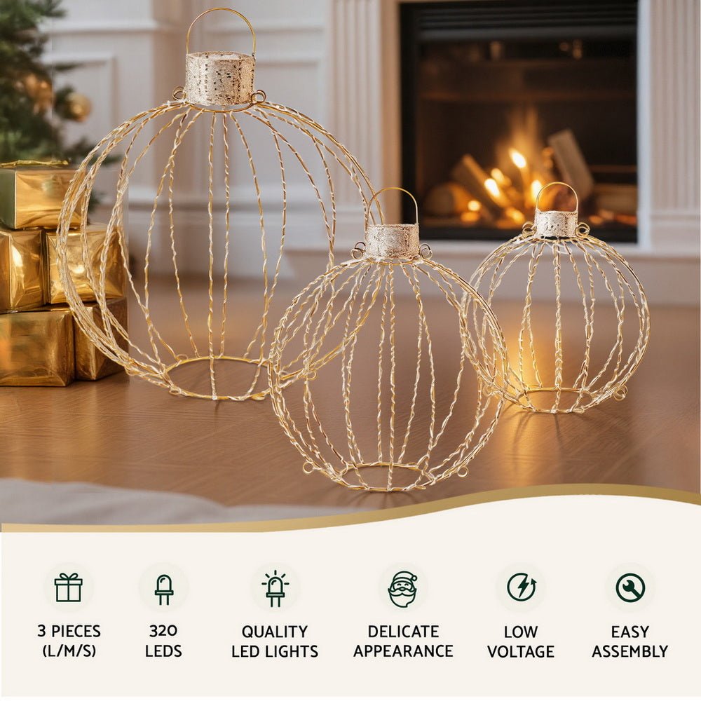 Christmas Lights 320 LED Fairy Light 3pcs Ball Decorations Set - Occasions > Christmas > Outdoor Decorations & Lights - Rivercity House & Home Co. (ABN 18 642 972 209) - Affordable Modern Furniture Australia