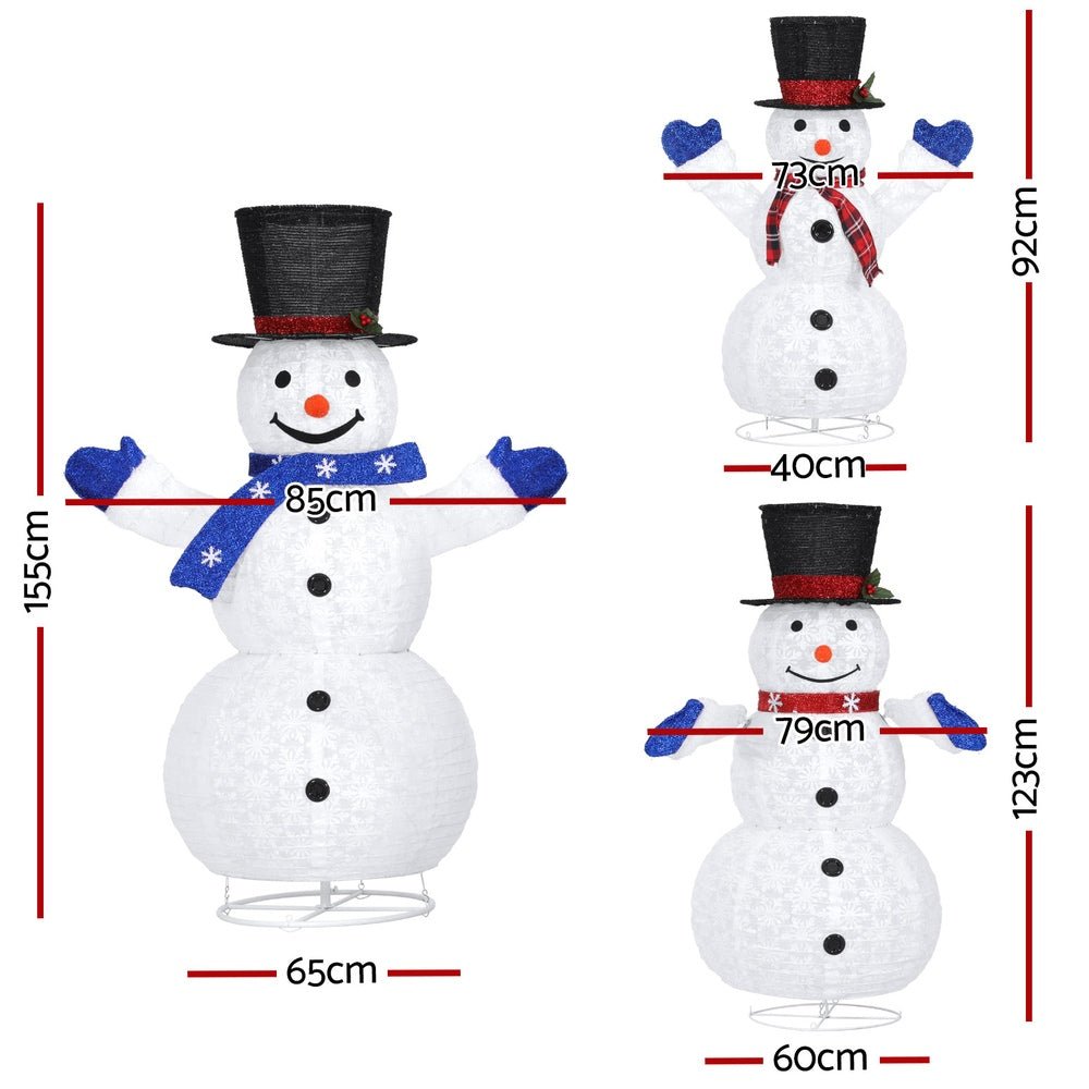 Christmas Lights 330 LED Fairy Light 3pcs Snowman Decorations Set - Occasions > Christmas > Outdoor Decorations & Lights - Rivercity House & Home Co. (ABN 18 642 972 209) - Affordable Modern Furniture Australia