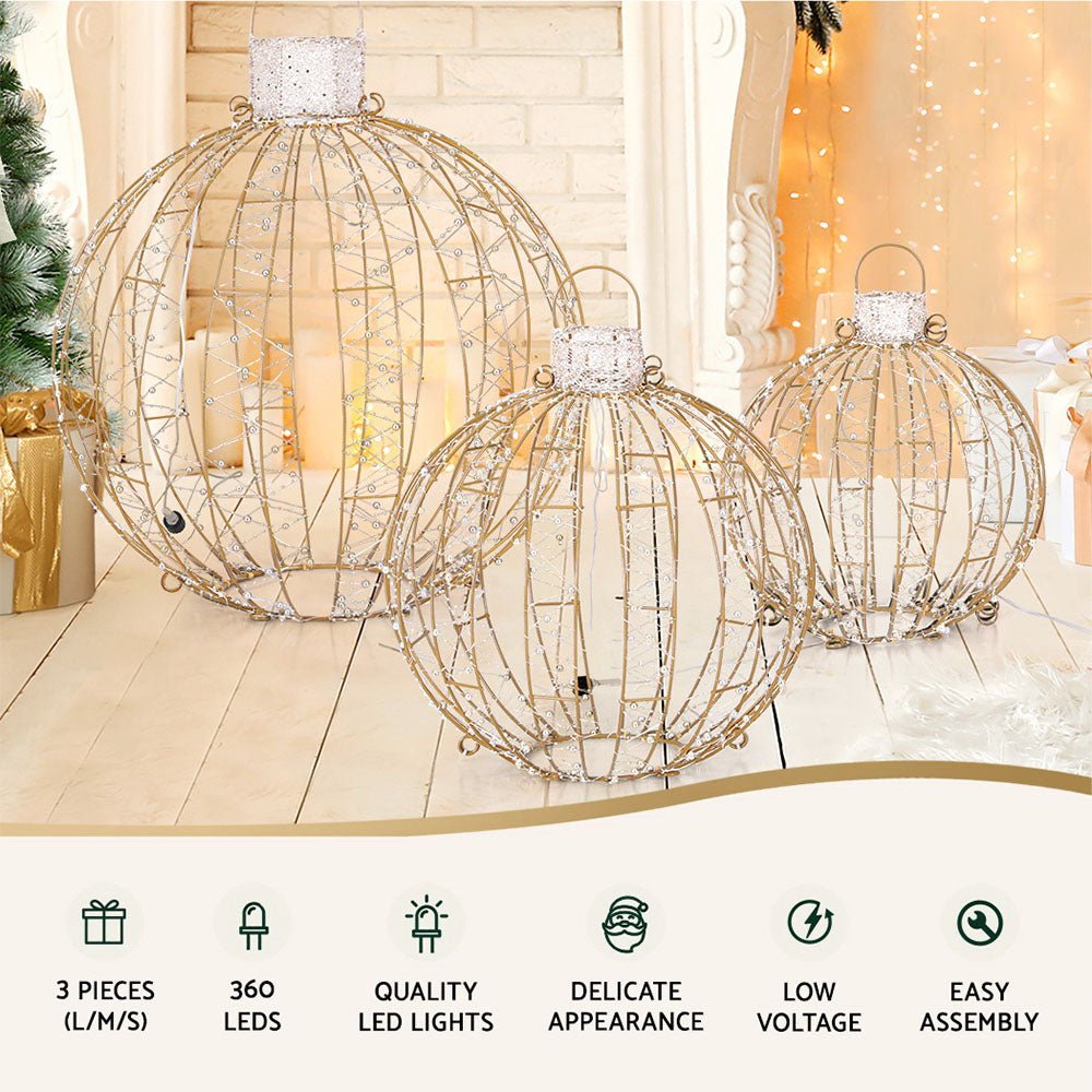 Christmas Lights 360 LED Fairy Light 3pcs Ball Decorations Set - Occasions > Christmas - Rivercity House & Home Co. (ABN 18 642 972 209) - Affordable Modern Furniture Australia