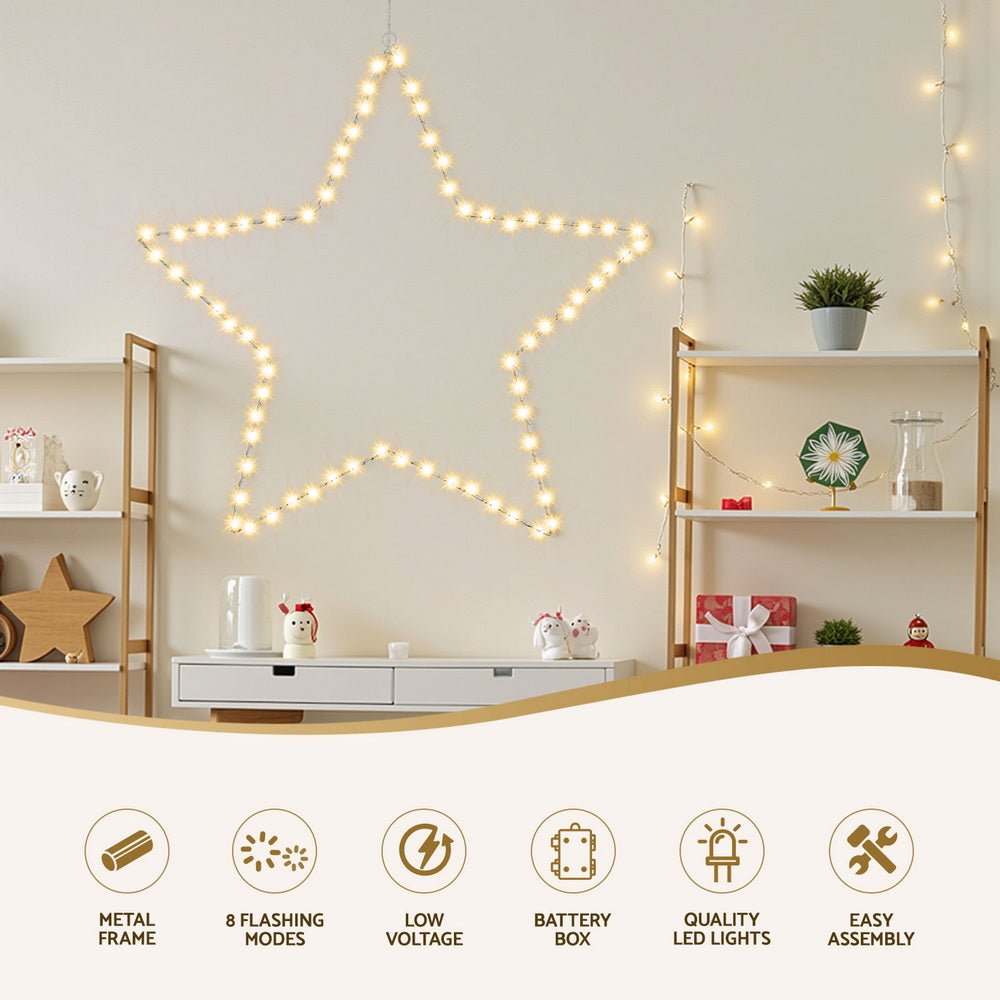 Christmas Lights 50cm Star 70 LED Xmas Decorations - Occasions > Christmas > Outdoor Decorations & Lights - Rivercity House & Home Co. (ABN 18 642 972 209) - Affordable Modern Furniture Australia
