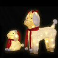 60 LED Christmas Fairy Lights Dog Decoration Set with 5m Cable - Warm White