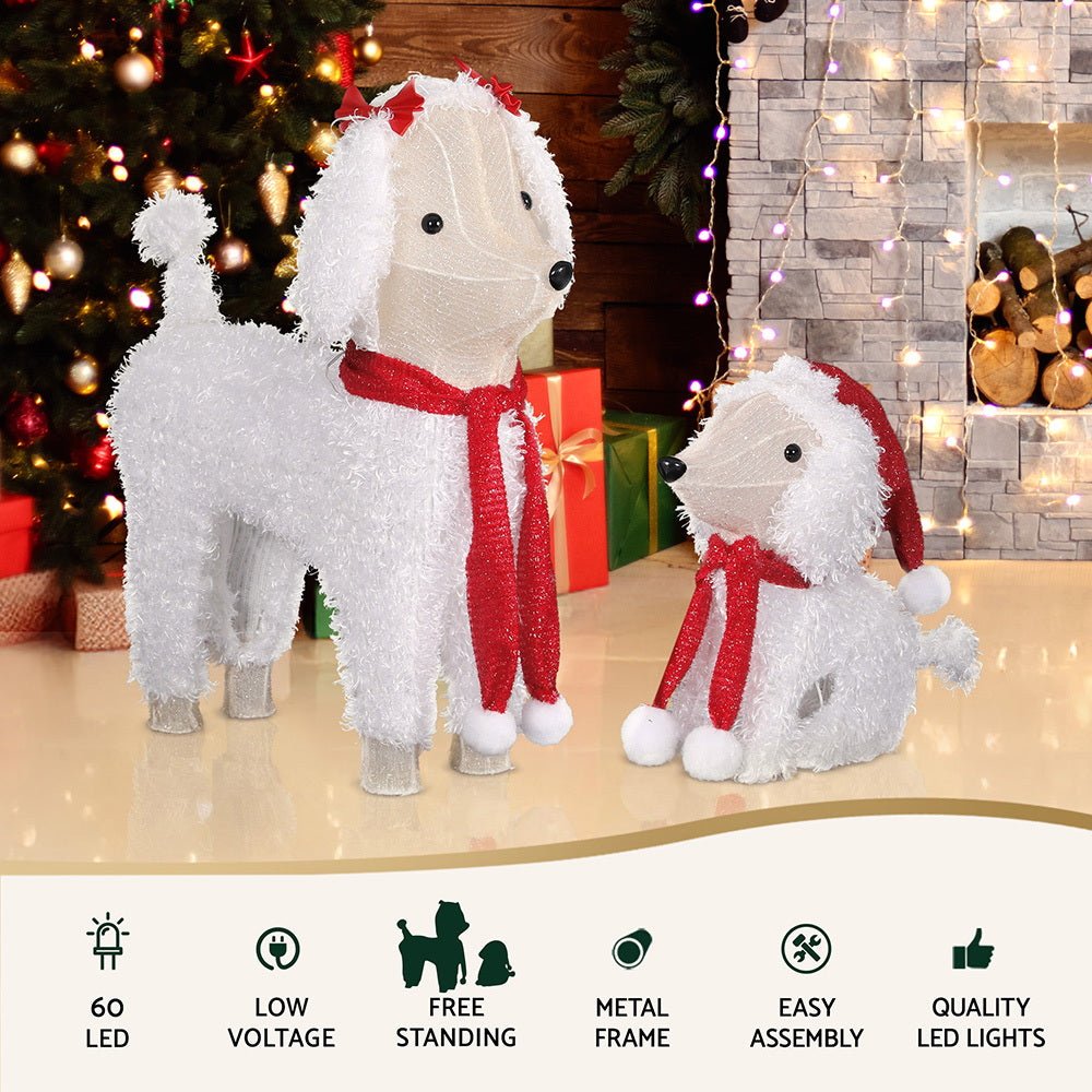 Christmas Lights 60 LED Fairy Light 2pcs Dog Decorations Set - Occasions > Christmas > Outdoor Decorations & Lights - Rivercity House & Home Co. (ABN 18 642 972 209) - Affordable Modern Furniture Australia