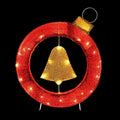 60cm 30 LED Bell Wreath Christmas Lights - Warm White