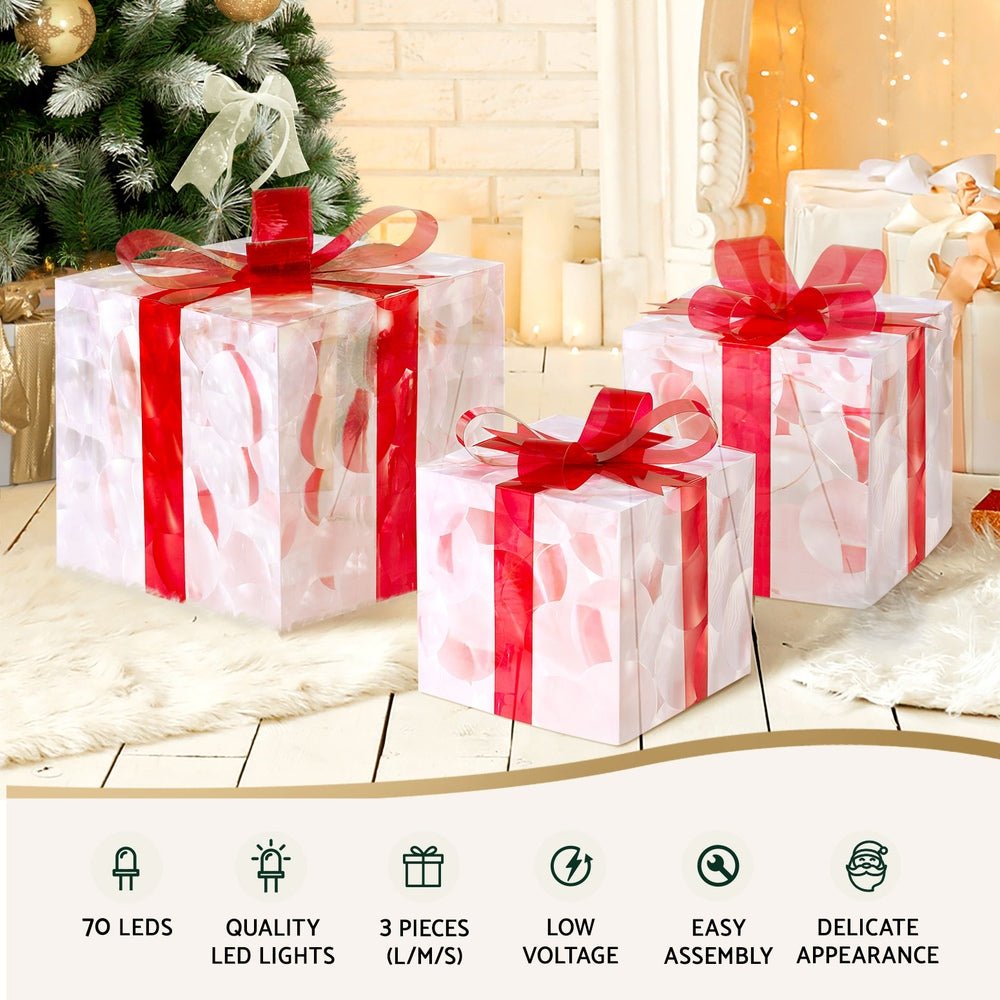 Christmas Lights 70 LED Fairy Light Gift Box 3pcs Decorations Red - Occasions > Christmas - Rivercity House & Home Co. (ABN 18 642 972 209) - Affordable Modern Furniture Australia