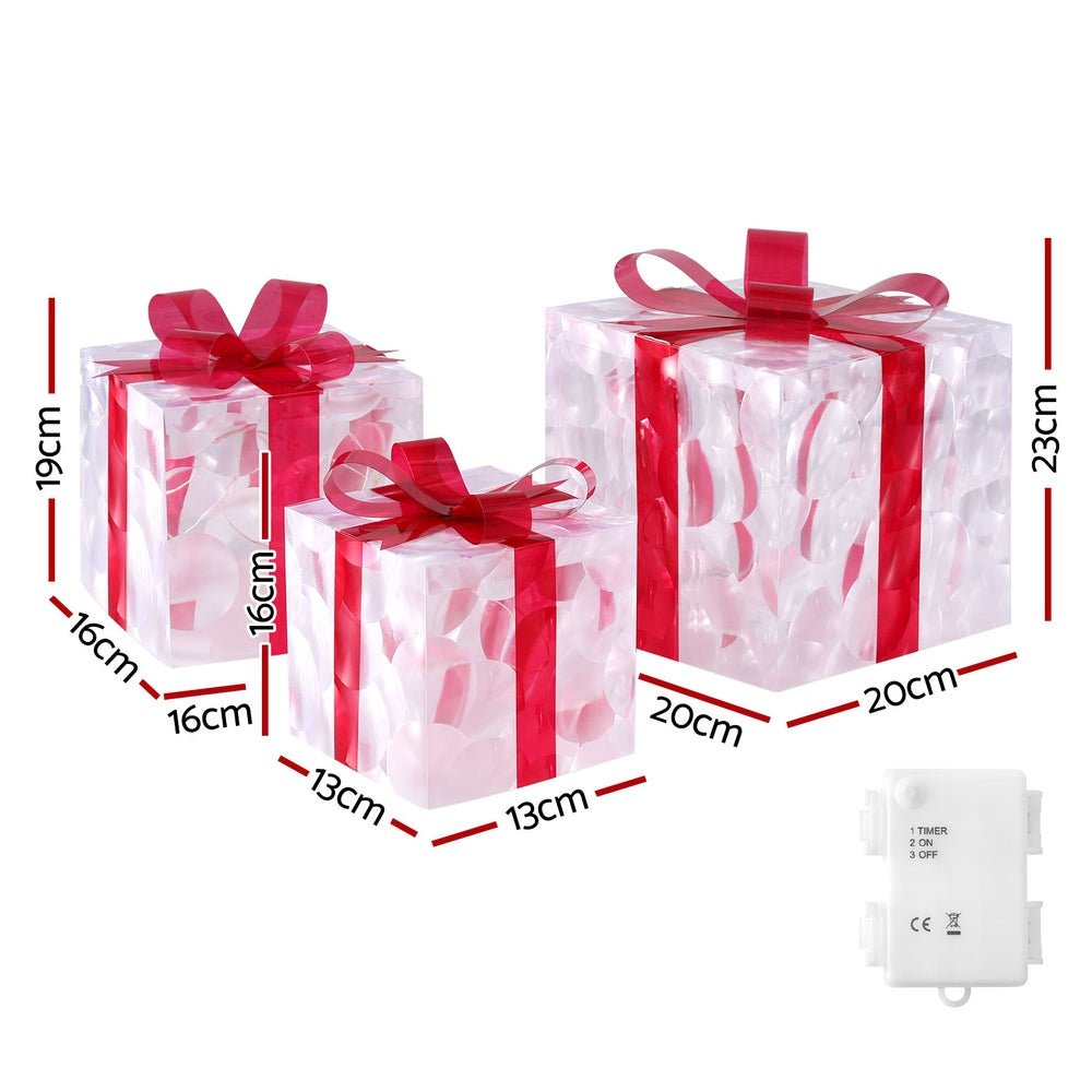 Christmas Lights 70 LED Fairy Light Gift Box 3pcs Decorations Red - Occasions > Christmas - Rivercity House & Home Co. (ABN 18 642 972 209) - Affordable Modern Furniture Australia