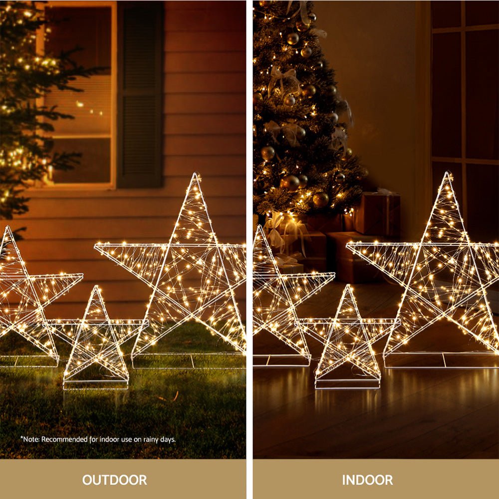 Christmas Lights 900 LED Fairy Light 3pcs Star Decorations Set - Occasions > Christmas > Outdoor Decorations & Lights - Rivercity House & Home Co. (ABN 18 642 972 209) - Affordable Modern Furniture Australia