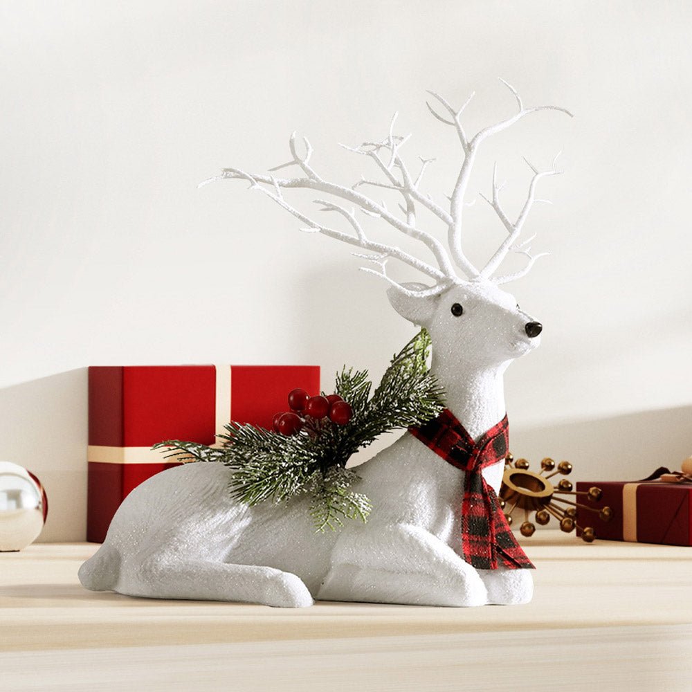 Christmas Reindeer 32cm Glitter Deer Ornaments Party Decorations - Occasions > Christmas > Christmas Decorations - Rivercity House & Home Co. (ABN 18 642 972 209) - Affordable Modern Furniture Australia