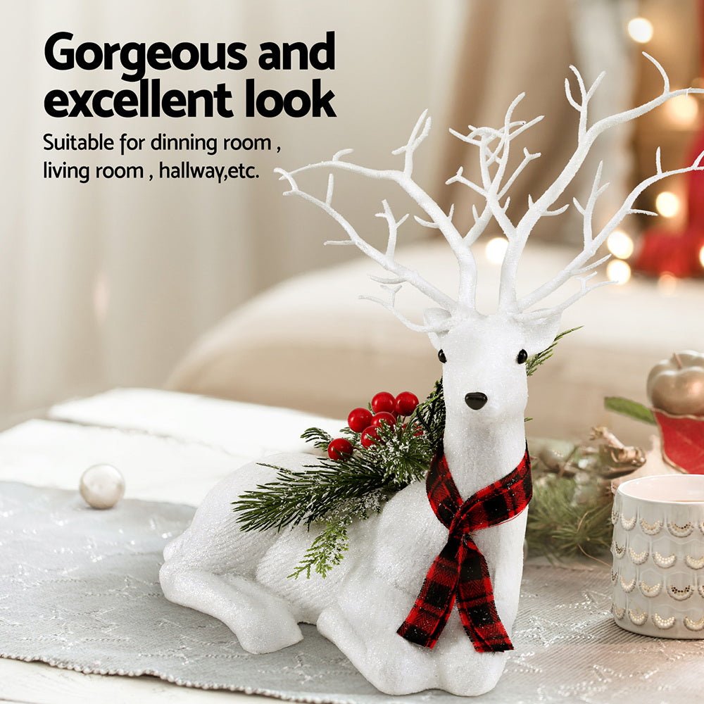 Christmas Reindeer 32cm Glitter Deer Ornaments Party Decorations - Occasions > Christmas > Christmas Decorations - Rivercity House & Home Co. (ABN 18 642 972 209) - Affordable Modern Furniture Australia