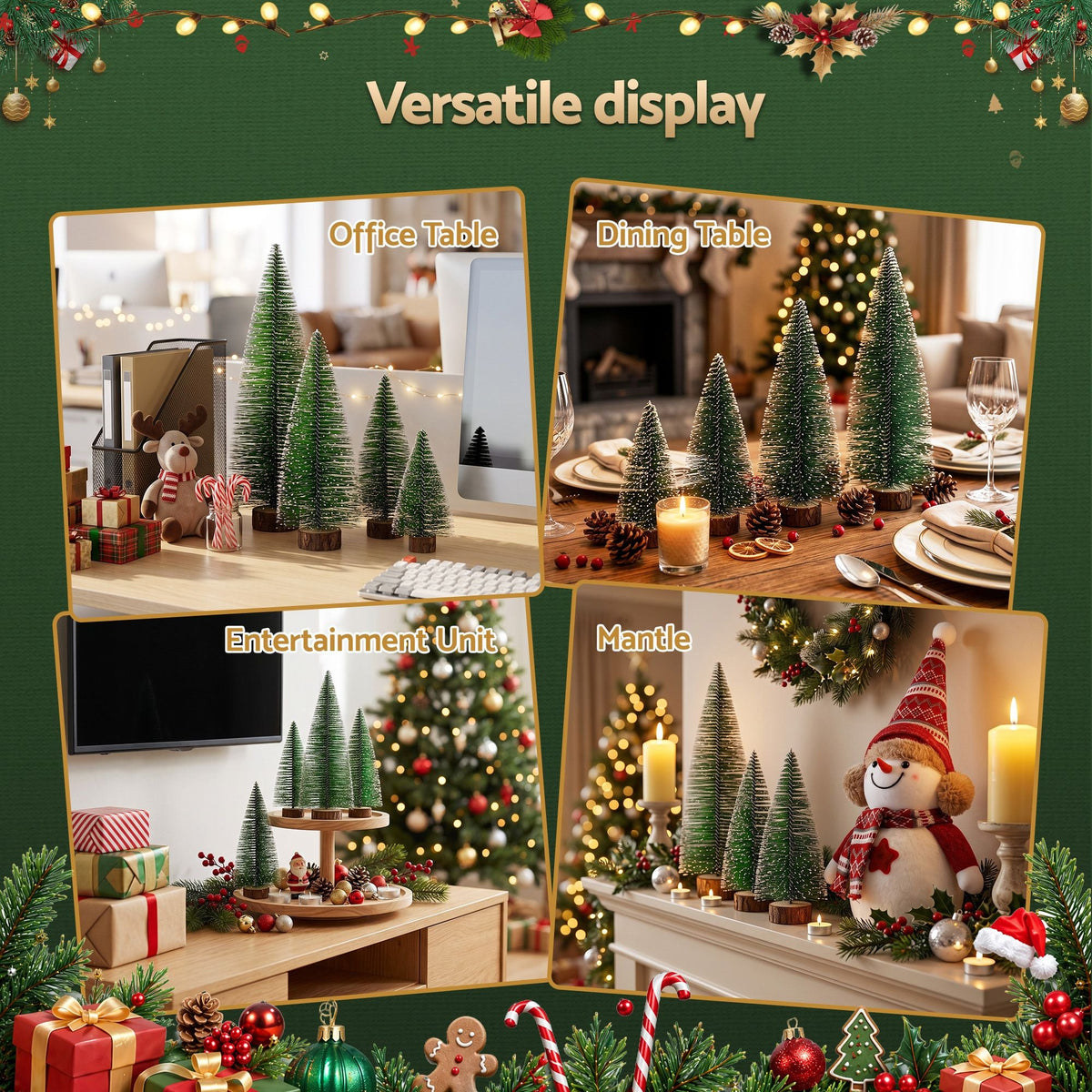 Christmas Table Decoration 4Pcs Mini Tree Set Frosted Party Decor - Occasions > Christmas > Christmas Trees - Rivercity House & Home Co. (ABN 18 642 972 209) - Affordable Modern Furniture Australia