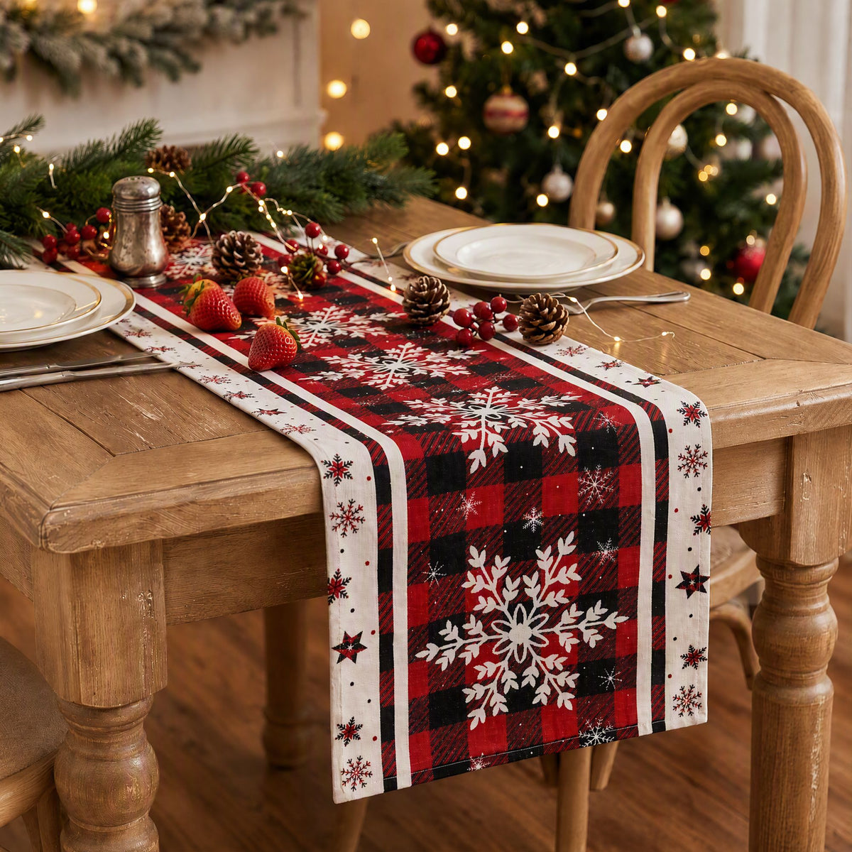 Christmas Table Runner Snowflake 190x32CM Dining Party Decor Linen - Occasions > Christmas > Christmas Decorations - Rivercity House & Home Co. (ABN 18 642 972 209) - Affordable Modern Furniture Australia