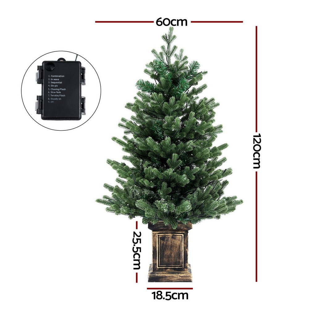 Christmas Tree 1.2M LED Potted Xmas Tree Party Decor 8 Light Modes - Occasions > Christmas > Christmas Trees - Rivercity House & Home Co. (ABN 18 642 972 209) - Affordable Modern Furniture Australia
