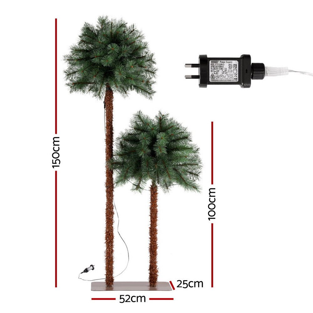 Christmas Tree 1.5+1m LED Xmas Palm Tree Party Decorations 2 in 1 - Occasions > Christmas > Christmas Trees - Rivercity House & Home Co. (ABN 18 642 972 209) - Affordable Modern Furniture Australia