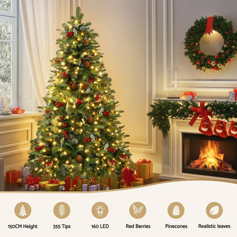 Christmas Tree 1.5m 160 LED Xmas Tree Party Decorations 355 Tips - Occasions > Christmas > Christmas Trees - Rivercity House & Home Co. (ABN 18 642 972 209) - Affordable Modern Furniture Australia