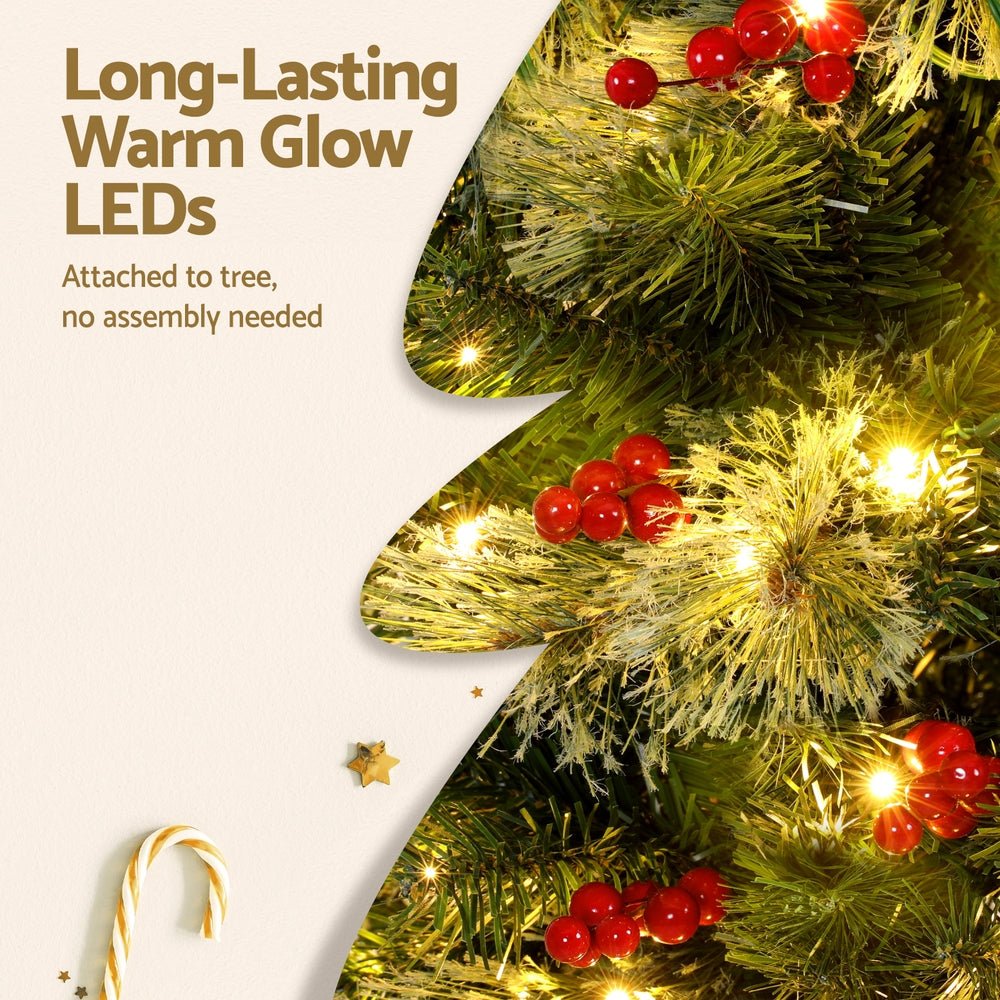 Christmas Tree 1.8M LED Xmas Tree Party Decorations Red Barries - Occasions > Christmas > Christmas Trees - Rivercity House & Home Co. (ABN 18 642 972 209) - Affordable Modern Furniture Australia