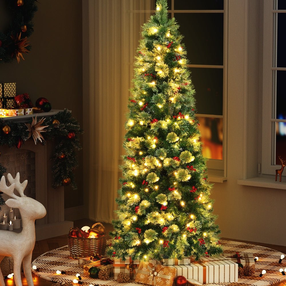 Christmas Tree 1.8M LED Xmas Tree Party Decorations Red Barries - Occasions > Christmas > Christmas Trees - Rivercity House & Home Co. (ABN 18 642 972 209) - Affordable Modern Furniture Australia