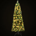 1.8m LED Christmas Tree with 200 Warm Lights and Red Berries - Red