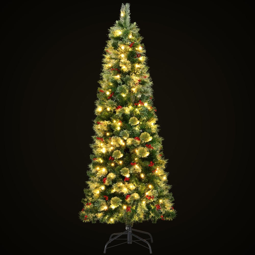 Christmas Tree 1.8M LED Xmas Tree Party Decorations Red Barries - Occasions > Christmas > Christmas Trees - Rivercity House & Home Co. (ABN 18 642 972 209) - Affordable Modern Furniture Australia