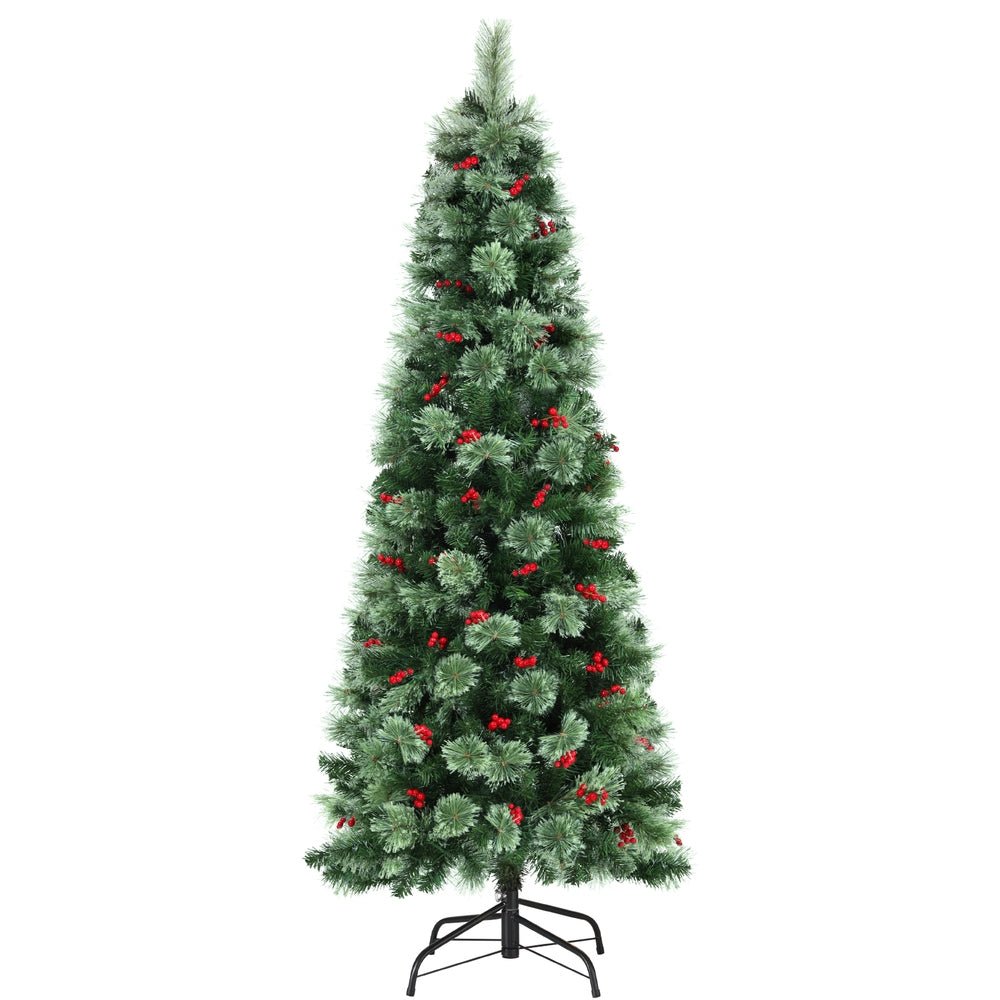 Christmas Tree 1.8M LED Xmas Tree Party Decorations Red Barries - Occasions > Christmas > Christmas Trees - Rivercity House & Home Co. (ABN 18 642 972 209) - Affordable Modern Furniture Australia