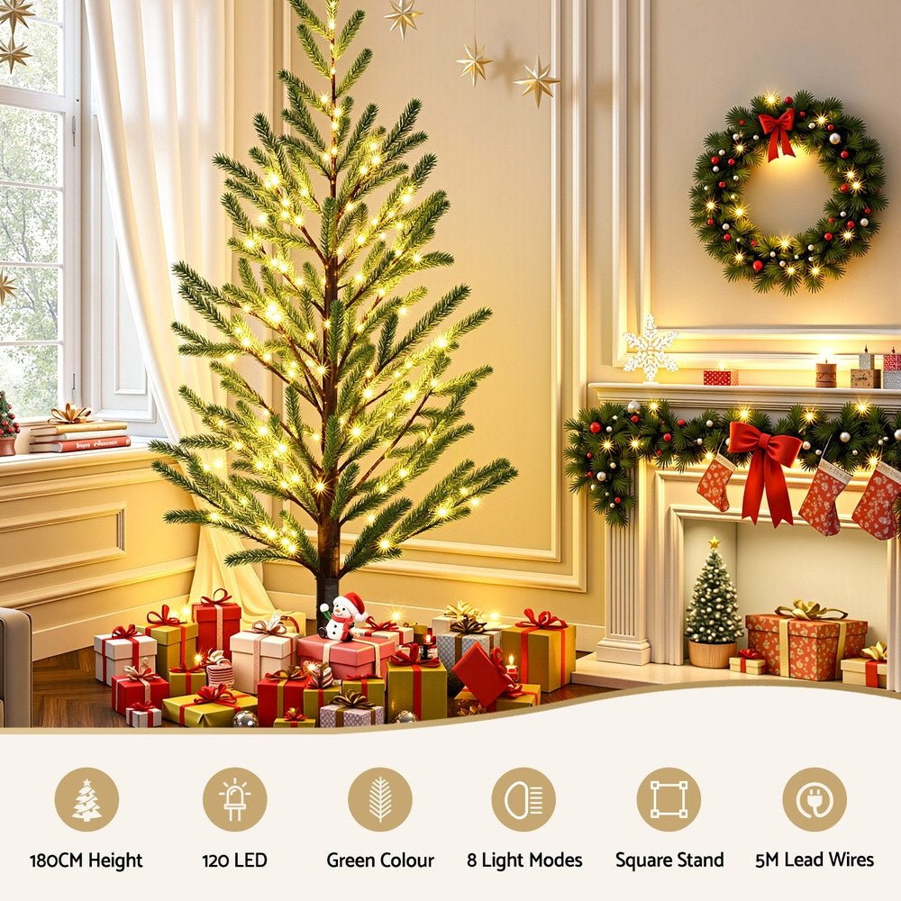 Christmas Tree 1.8M Pre-lit LED Xmas Tree 8 Modes Party Decoration - Occasions > Christmas > Christmas Trees - Rivercity House & Home Co. (ABN 18 642 972 209) - Affordable Modern Furniture Australia