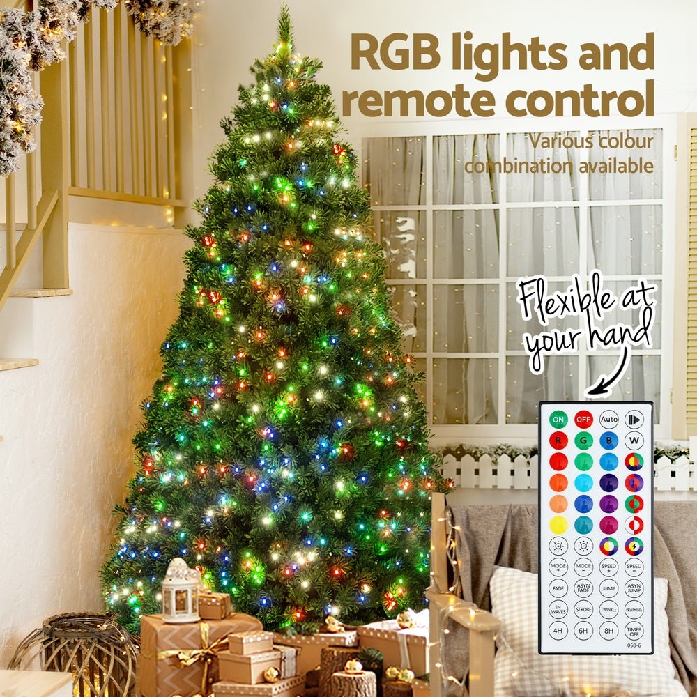 Christmas Tree 1.8m RGB Remote LED Tree Party Decoration 890 Tips - Occasions > Christmas > Christmas Trees - Rivercity House & Home Co. (ABN 18 642 972 209) - Affordable Modern Furniture Australia