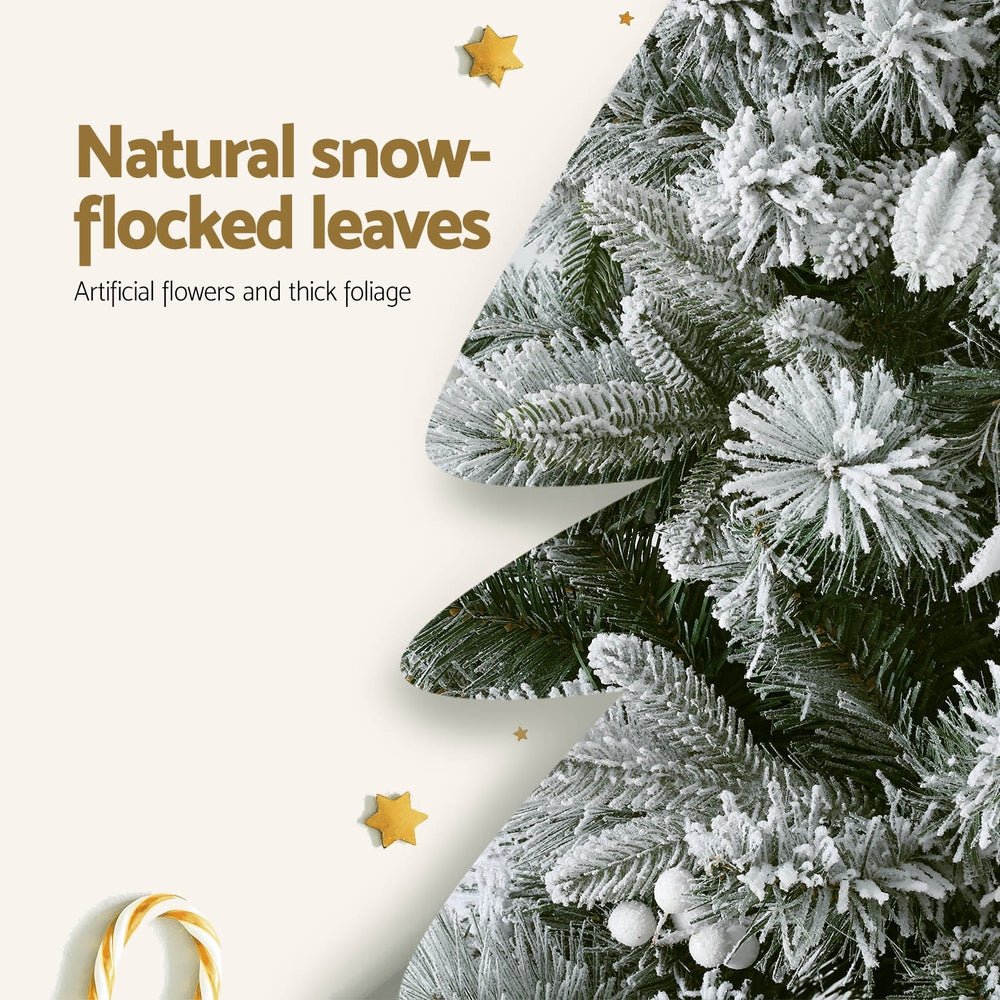 Christmas Tree 1.8m Xmas Tree Snow Flocked Flowers Decor 564 Tips - Occasions > Christmas > Christmas Trees - Rivercity House & Home Co. (ABN 18 642 972 209) - Affordable Modern Furniture Australia