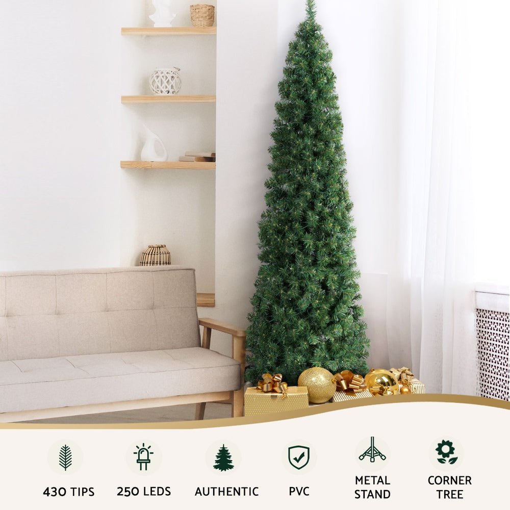 Christmas Tree 2.1M Corner Xmas Tree Party Decorations 430 Tips - Occasions > Christmas > Christmas Trees - Rivercity House & Home Co. (ABN 18 642 972 209) - Affordable Modern Furniture Australia