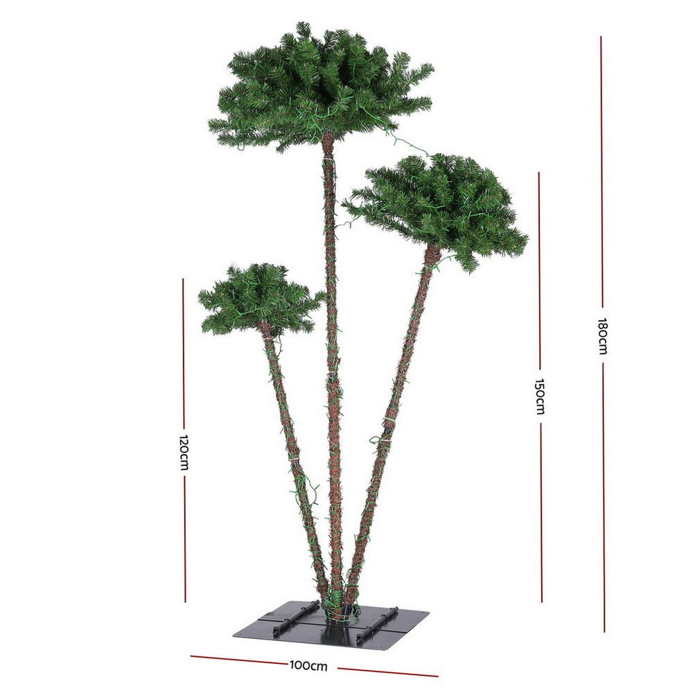Christmas Tree 3 - in - 1 LED Xmas Palm Tree Party Decor 1.2/1.5/1.8M - Occasions > Christmas > Christmas Trees - Rivercity House & Home Co. (ABN 18 642 972 209) - Affordable Modern Furniture Australia