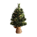 60CM Mini Christmas Tree with 8 Light Modes and Timer - Warm White