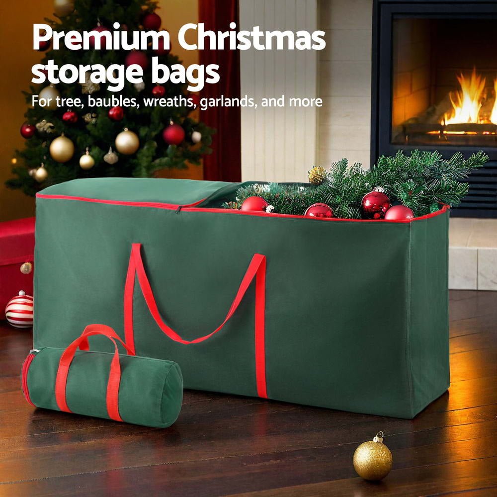 Christmas Tree and Baubles Storage Bag Set with Handles and Zipper - Green - Home & Garden > Storage > Clothing & Wardrobe Storage - Rivercity House & Home Co. (ABN 18 642 972 209) - Affordable Modern Furniture Australia