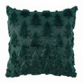 Christmas Tree Faux Fur Jacquard Cushion Covers 45 x 45 cm 2 Pack - Green