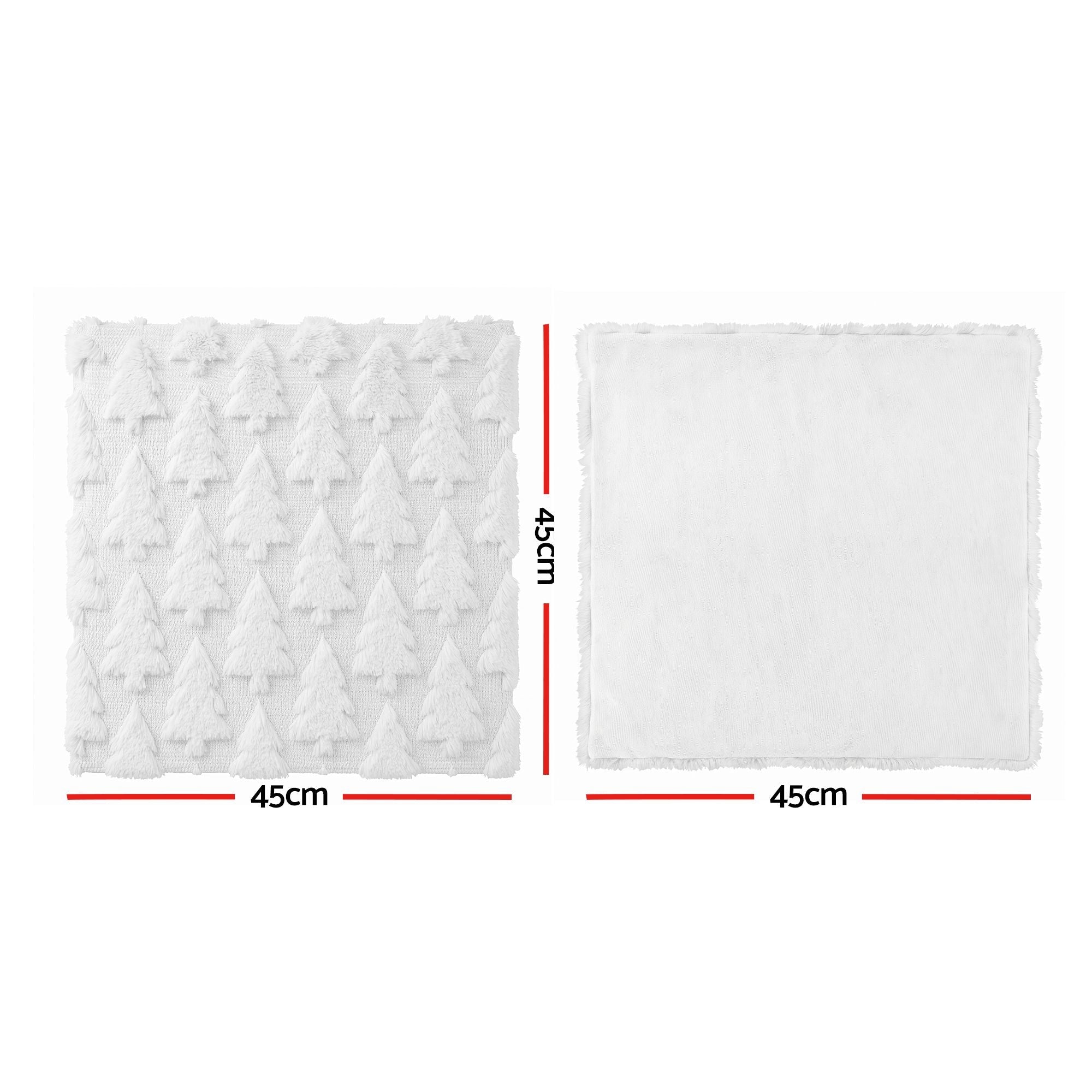 Christmas Tree Pillow Covers 2 Packs Cushion Covers Soft Faux Fur Jacquard Throw Pillow Covers 45 x 45cm White - Home & Garden > Decor > Cushions & Throws - Rivercity House & Home Co. (ABN 18 642 972 209) - Affordable Modern Furniture Australia