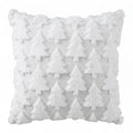 Christmas Tree Faux Fur Jacquard Cushion Covers 45x45cm 2 Pack - White