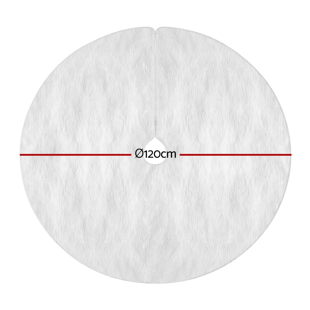 Christmas Tree Skirt 120cm Plush Xmas Fluffy Ornaments Decor White - Occasions > Christmas > Christmas Trees - Rivercity House & Home Co. (ABN 18 642 972 209) - Affordable Modern Furniture Australia