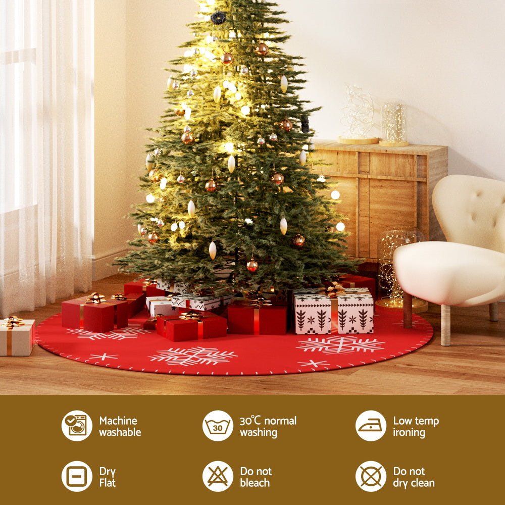 Christmas Tree Skirt 120cm Snowflake Ornaments Party Decorations - Occasions > Christmas > Christmas Decorations - Rivercity House & Home Co. (ABN 18 642 972 209) - Affordable Modern Furniture Australia