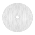 Plush Christmas Tree Skirt 90cm with Fastening Straps - White