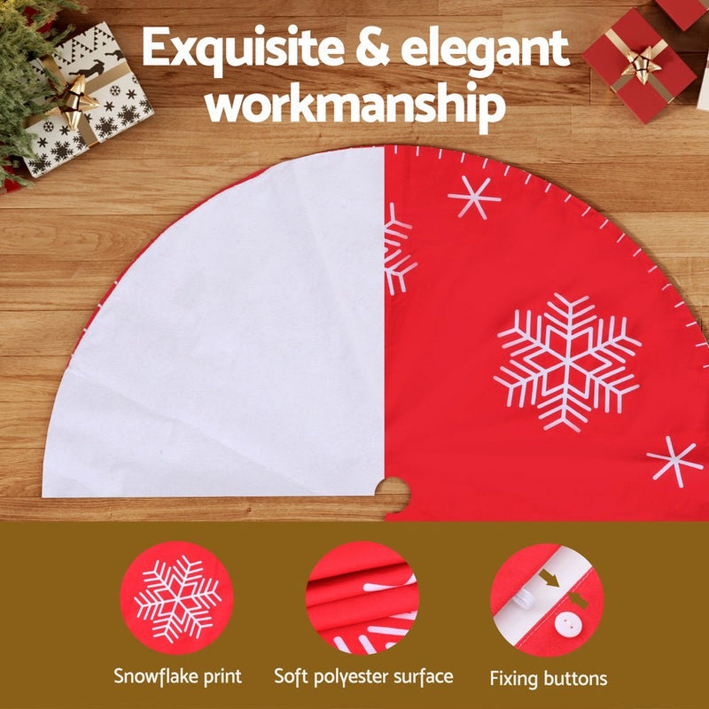 Christmas Tree Skirt 90cm Snowflake Ornaments Party Decorations - Occasions > Christmas > Christmas Decorations - Rivercity House & Home Co. (ABN 18 642 972 209) - Affordable Modern Furniture Australia