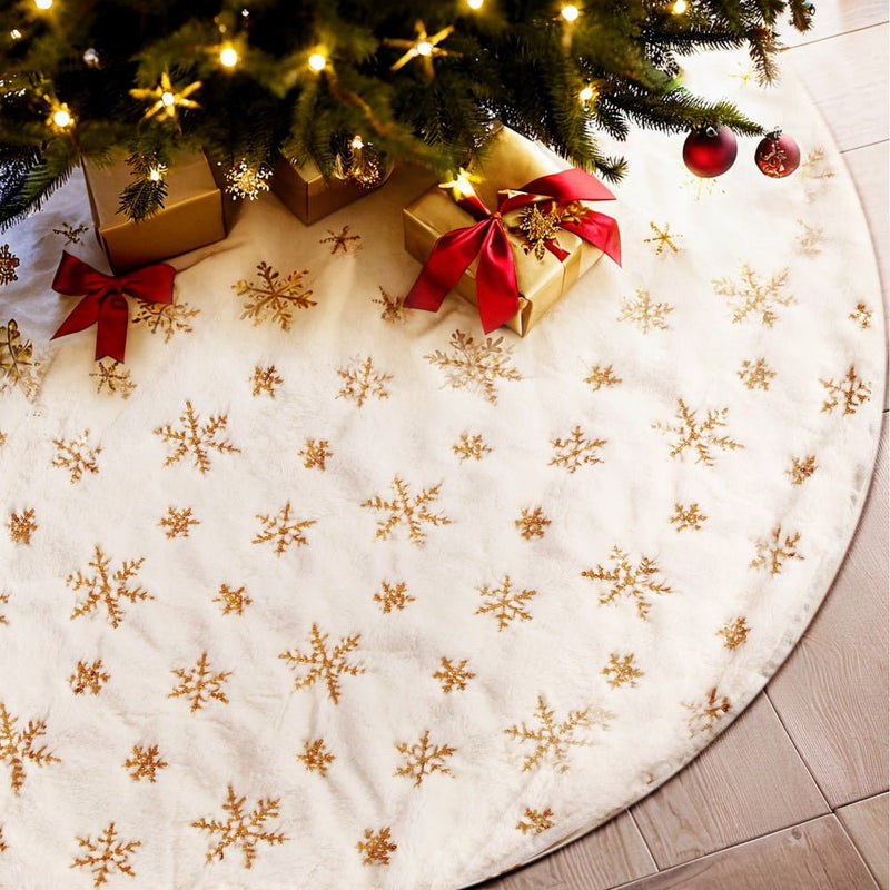 Christmas Tree Skirt 90cm Snowflake Ornaments Xmas Decorations - Occasions > Christmas > Christmas Decorations - Rivercity House & Home Co. (ABN 18 642 972 209) - Affordable Modern Furniture Australia