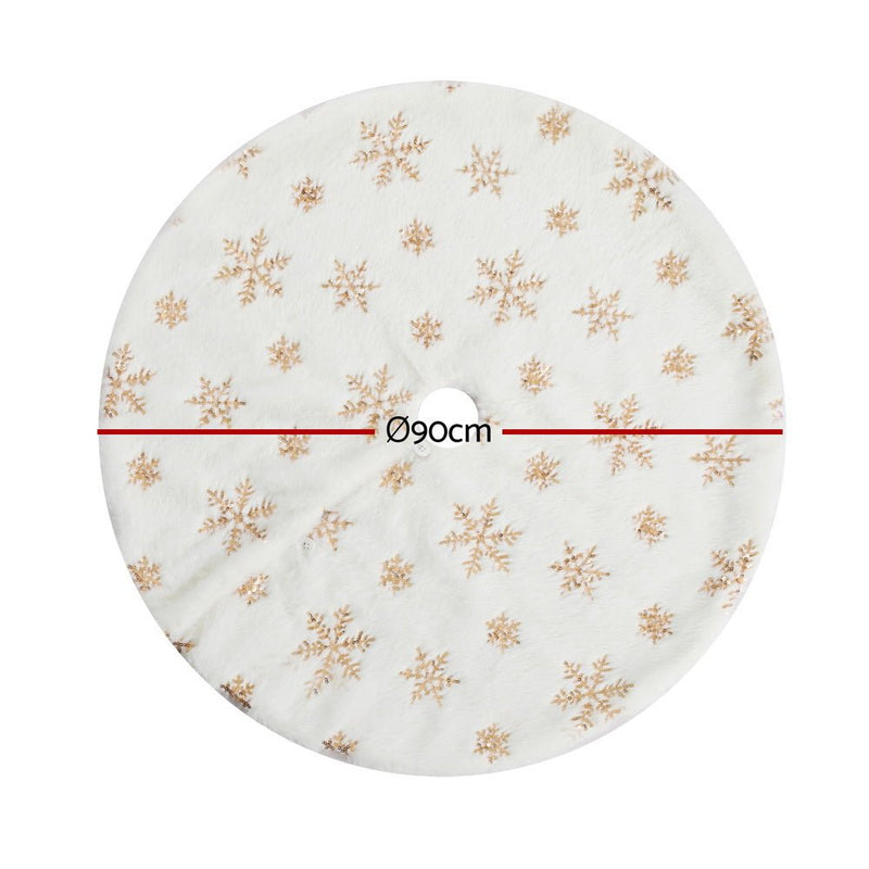 Christmas Tree Skirt 90cm Snowflake Ornaments Xmas Decorations - Occasions > Christmas > Christmas Decorations - Rivercity House & Home Co. (ABN 18 642 972 209) - Affordable Modern Furniture Australia